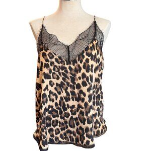 Storia NWT Camisole S Womens Animal Print‎ Lace Trim Lightweight Top Size Small